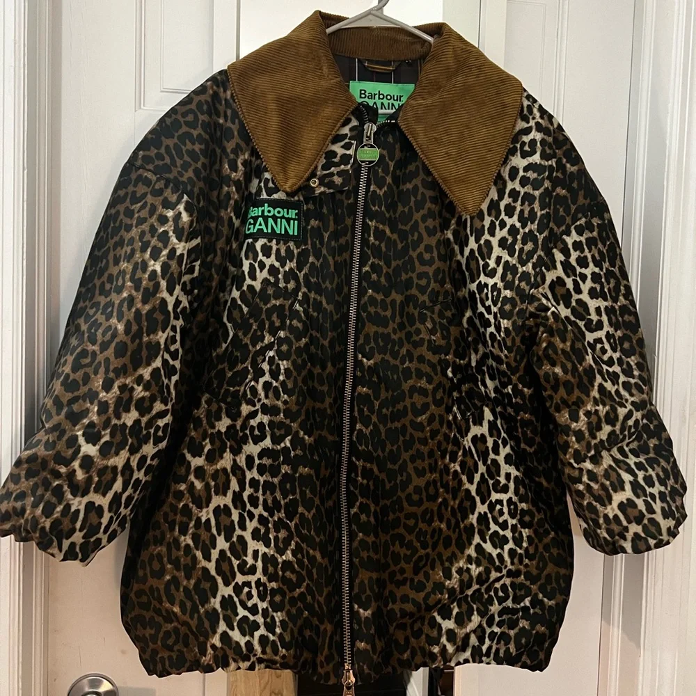 SOLD Ganni x Barbour Leopard Jacket - Picture 2 of 11
